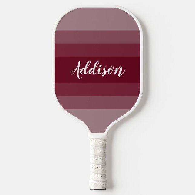 Burgundy Red Ombre Stiped Pickleball Paddle (Front)