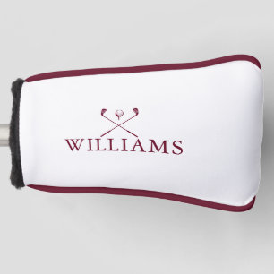 Burgundy Red Personalized Name Golf Clubs Head Cover