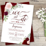 Burgundy Red & Pink Floral We Still Do Vow Renewal Invitation<br><div class="desc">This beautiful wedding vow renewal invitation features a rustic boho chic design with hand painted watercolor roses in shades of burgundy, red, and blush pink. The text reads "we still do" and is written in elegant script calligraphy. Beautiful way to invite your friends and family to share in your joy...</div>