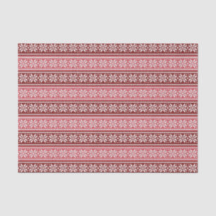 Burgundy Red Pink Poinsettia Christmas Pattern Tissue Paper