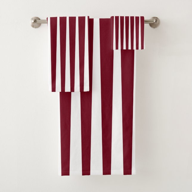 Burgundy Red Pleat Triangle Design Towel (Insitu)