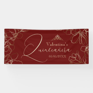 Burgundy Red Quinceañera Banner