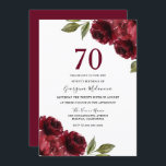 Burgundy Red Roses Elegant 70th Birthday Party Invitation<br><div class="desc">Burgundy Red Roses Elegant 70th Birthday Party Invitation

See matching collection in Niche and Nest Store</div>