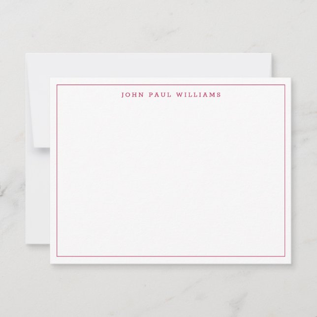 Burgundy Red Simple Professional Thin Border Chic Card (Front)