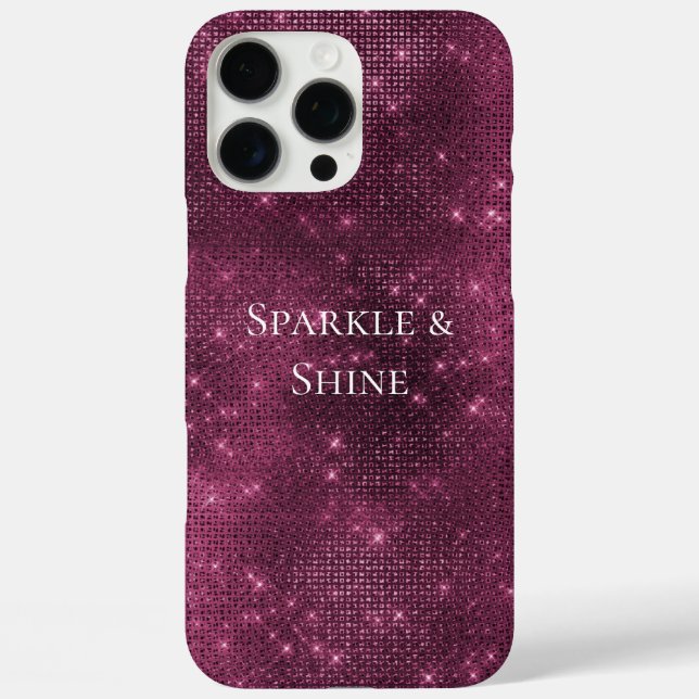 Burgundy Red Sparkle Case-Mate iPhone Case (Back)