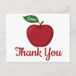 Burgundy Red Thank You Apple Rustic Wedding Party Postcard<br><div class="desc">Add some fun to your thank you notes with this cute love apple thank you postcard. This charming thank you postcard features a hand drawn red burgundy apple highlighted against a crisp white background. The back of the postcard is blank for your personal message. Apple thank you postcards are perfect...</div>