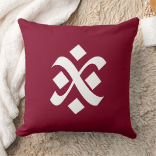Burgundy Red Uniform Solid Boho Colours Throw Pillow