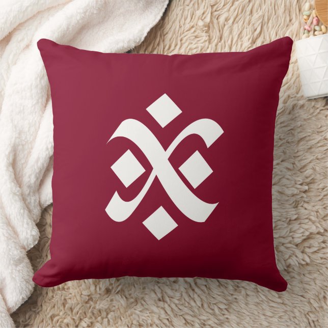Burgundy Red Uniform Solid Boho Colours Throw Pillow (Blanket)