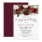 Burgundy Red White Floral Engagement Party Invite