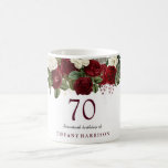 Burgundy Red White Rose 70th Birthday Favour Gift Coffee Mug<br><div class="desc">Burgundy Red White Rose 70th Birthday Favour Gift

Give out to guests at your birthday party for them to remember the special occasion

Can also be used as a gift</div>
