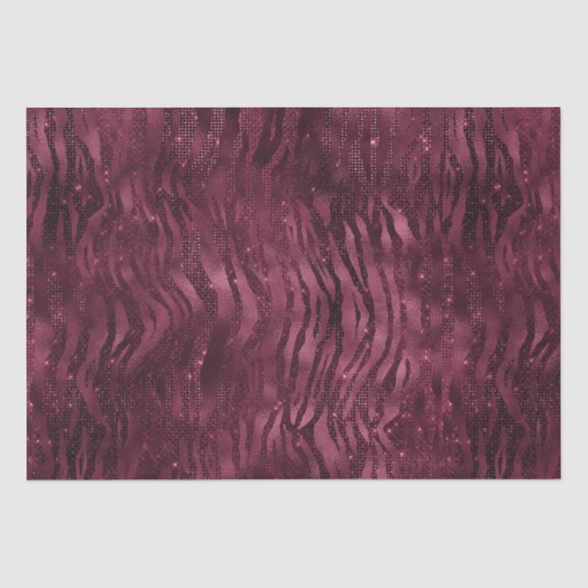 Burgundy Red Zebra Print Tissue Paper (Front)