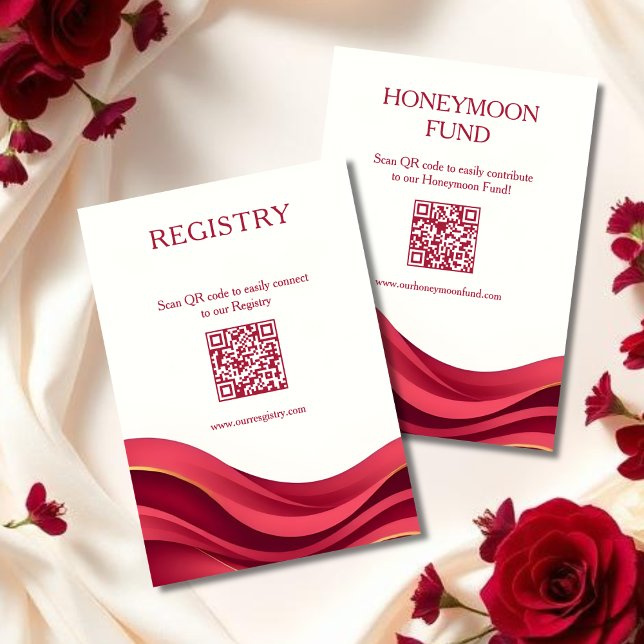 Burgundy Registry & Honeymoon Fund Enclosure Card (Burgundy Registry & Honeymoon Fund Enclosure Card )
