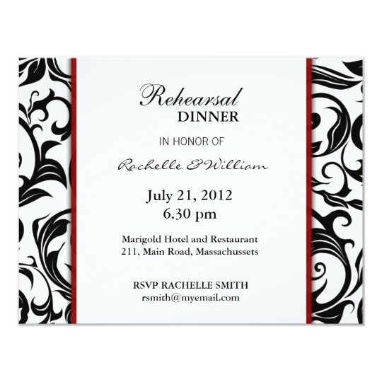 Burgundy Rehearsal Dinner Card