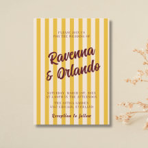 Burgundy Retro Muted Peach Stripe Wedding