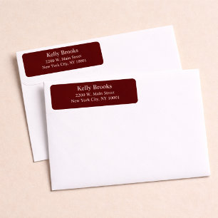 Burgundy Return Address Labels