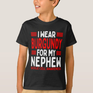 Burgundy Ribbon Aunt Uncle Sickle Cell Awareness N T-Shirt