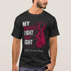Burgundy Ribbon Brother Sickle Cell Anemia Awarene T-Shirt