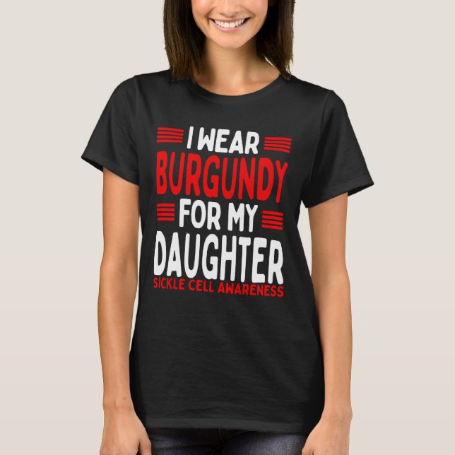 Burgundy Ribbon  Kid Sickle Cell Awareness Son T-Shirt (Front)