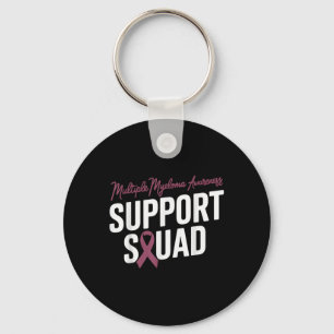 Burgundy Ribbon Support Squad For Multiple Myeloma Keychain