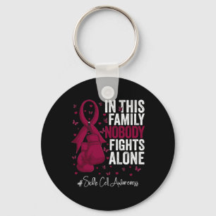 Burgundy Ribbon Survivor Fighter Sickle Cell Aware Keychain