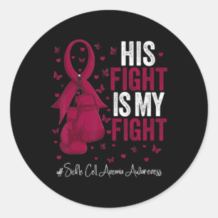 Burgundy Ribbon Survivor Sickle Cell Anemia Awaren Classic Round Sticker