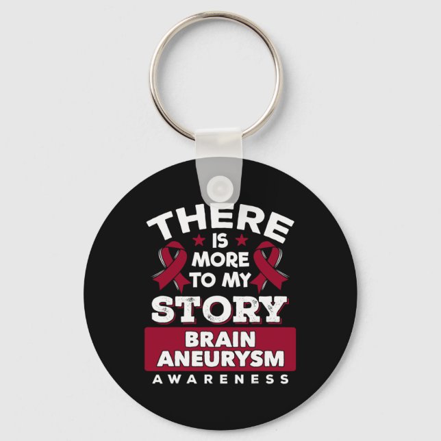 Burgundy Ribbon There Is More To My Story  Keychain (Front)