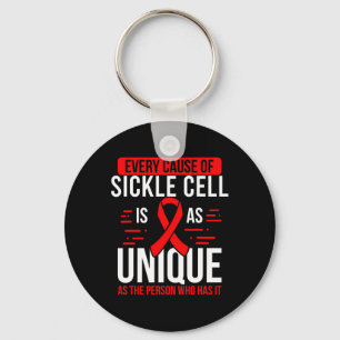 Burgundy Ribbon Unique Cause Sickel Cell Awareness Keychain