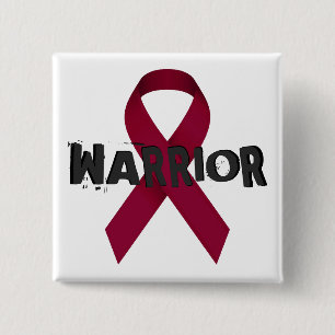 Burgundy Ribbon Warrior Button