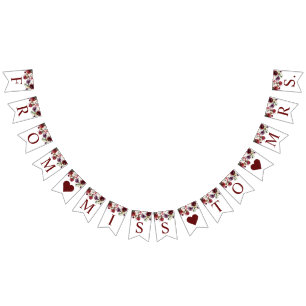 Burgundy Rose Bridal Shower Banner