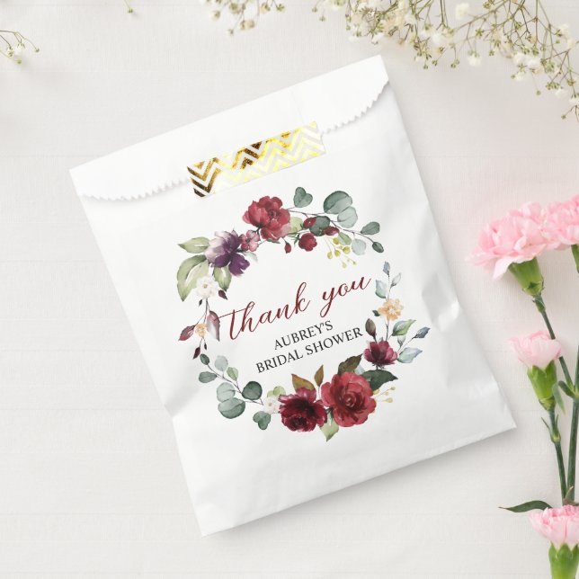 Burgundy Rose Favour Bags (Sealed)