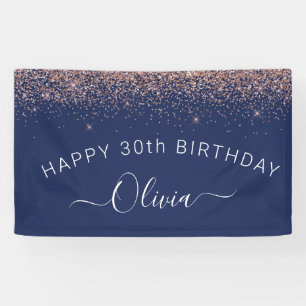 Burgundy Rose Gold Blush Pink Glitter Monogram Banner