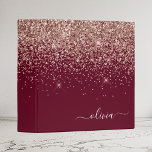 Burgundy Rose Gold Blush Pink Glitter Monogram Binder<br><div class="desc">Rose Gold - Blush Pink and Burgundy Sparkle Glitter Script Monogram Name Binder. This makes the perfect sweet 16 birthday,  wedding,  bridal shower,  anniversary,  baby shower or bachelorette party gift for someone that loves glam luxury and chic styles.</div>