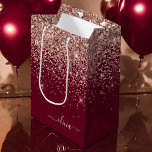 Burgundy Rose Gold Blush Pink Glitter Monogram Medium Gift Bag<br><div class="desc">Burgundy and Rose Gold - Blush Pink Sparkle Glitter Script Monogram Name Gift Bag. This makes the perfect sweet 16 birthday,  wedding,  bridal shower,  anniversary,  baby shower or bachelorette party gift bag for someone that loves glam luxury and chic styles.</div>