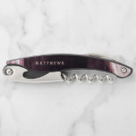 Burgundy & Rose Gold Geode Agate Wedding Monogram Corkscrew<br><div class="desc">Burgundy & Rose Gold Geode Agate Marble, With Sparkling Rose Gold foil accents, and Modern trendy brushed script font. Blush Pink, Burgundy Wine, and white stone look, is luxurious and modern for your wedding - Personalized Wedding Monogram Newlywed Keepsake Corkscrew! ~ Check my shop to see the entire wedding suite...</div>