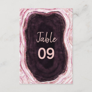 Burgundy & Rose Gold Geode Wedding Table Numbers
