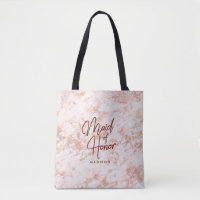 Burgundy & Rose Gold Marble Maid of Honour Monogra