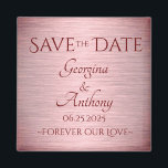 Burgundy Rose Gold Save the Date Custom Wedding Magnet<br><div class="desc">Gift your guest a special Burgundy Rose Gold Save the Date Custom Wedding Magnet! A lovely keepsake with your special date,  the bride and groom's names,  and a special saying or quote! Unique,  minimalistic design that matches your wedding theme and leaves that lasting memory! Exclusive from Hearts and Love!</div>