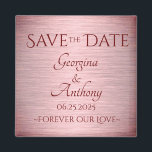 Burgundy Rose Gold Save the Date Custom Wedding Magnet<br><div class="desc">Gift your guest a special Burgundy Rose Gold Save the Date Custom Wedding Magnet! A lovely keepsake with your special date,  the bride and groom's names,  and a special saying or quote! Unique,  minimalistic design that matches your wedding theme and leaves that lasting memory! Exclusive from Hearts and Love!</div>