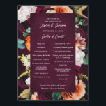 Burgundy Rose Ranunculus Wedding Program<br><div class="desc">Customize all of the text,  scale and move the graphics,  to suit your event; choose any program paper size</div>