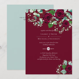 Burgundy Rose Sage Eucalyptus Wedding