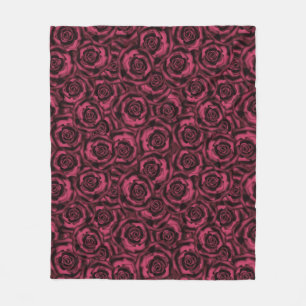 Burgundy roses fleece blanket