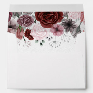 Burgundy roses Invitation Envelopes