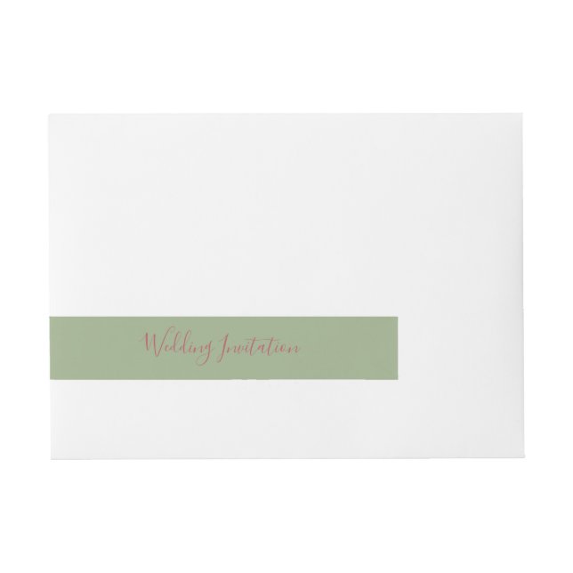 Burgundy Roses Sage Green Foliage Wedding Wraparound Address Label (Front)