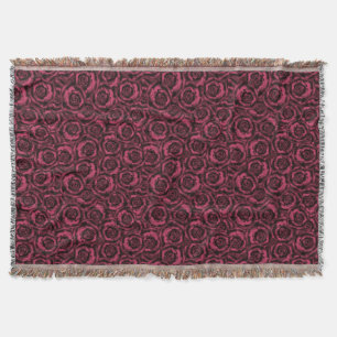 Burgundy roses throw blanket