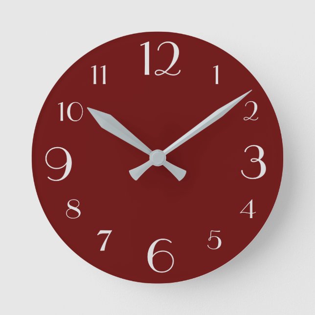 Burgundy Round Clock (Front)
