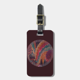 Burgundy Round Stripe Luggage Tag – Customizable