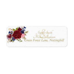 Burgundy Royal Blue Roses Mariage