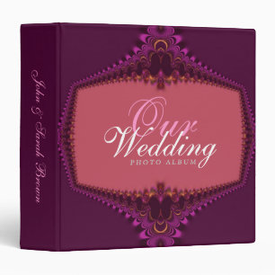 Burgundy Royale Decorative Lace Wedding Album Binder