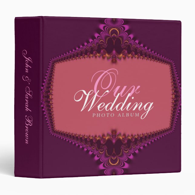 Burgundy Royale Decorative Lace Wedding Album Binder (Front/Spine)