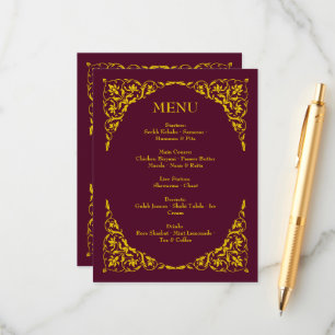 Burgundy Royale Deep Burgundy Wedding Menu